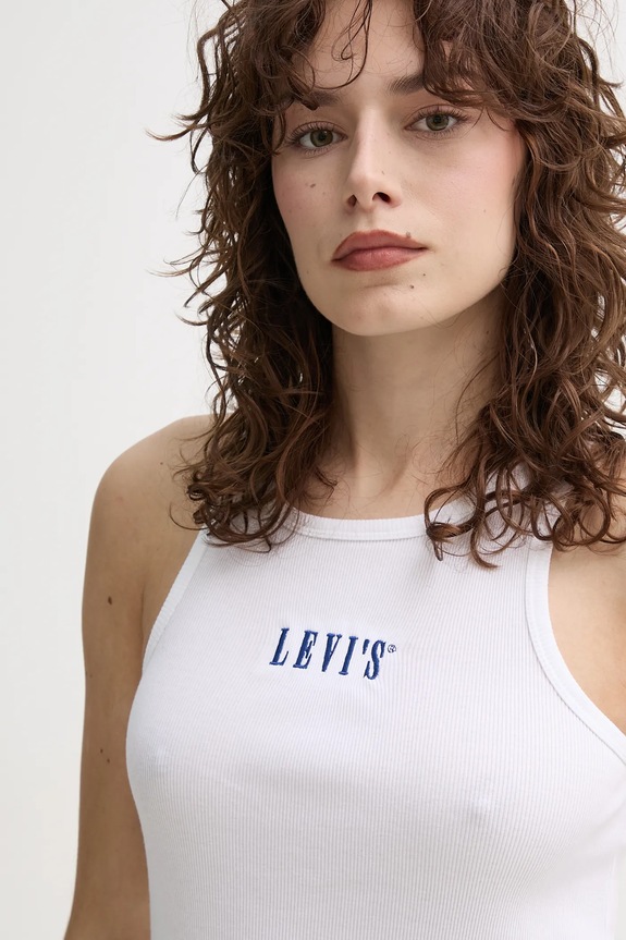 Bavlnený top Levi's biela A9415