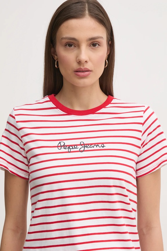 Bavlnené tričko Pepe Jeans ELBA červená PL505876