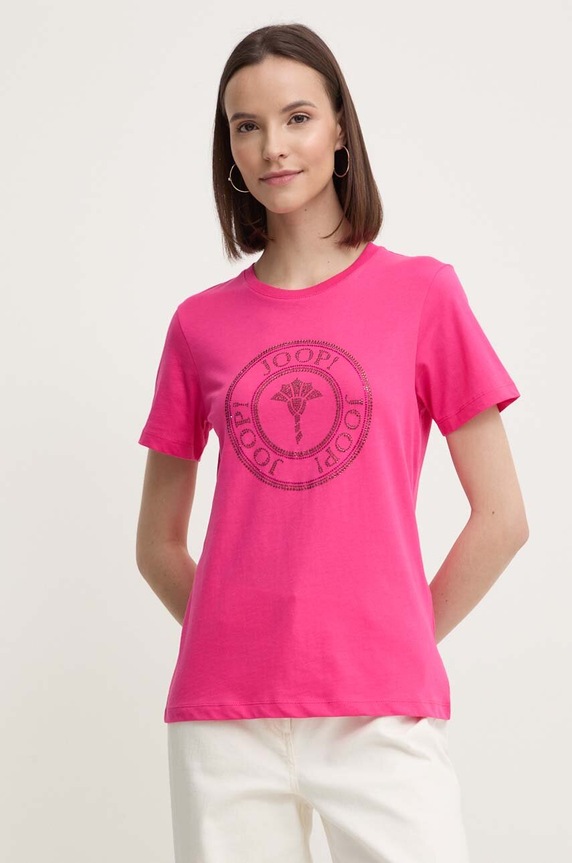 Joop! t-shirt bawełniany różowy 30042942