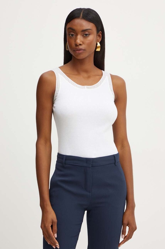Bavlněný top MAX&Co. slim bílá 2618941044200
