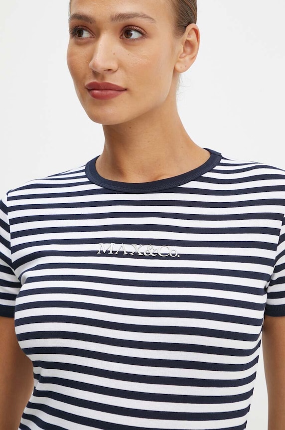 MAX&Co. t-shirt bawełniany granatowy 2428976014200