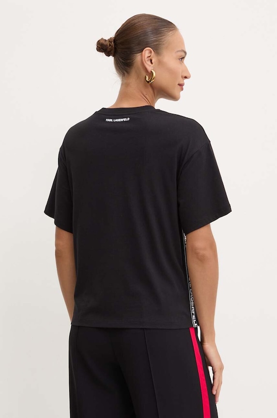 Odzież Karl Lagerfeld t-shirt bawełniany 245W1703 czarny