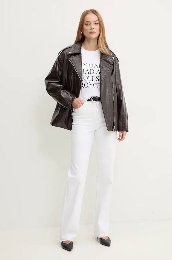 Pamučna majica Victoria Beckham 1124JTS005732A bijela AW24