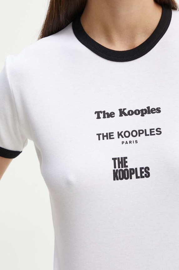 Pamučna majica The Kooples FTSC29000K bijela