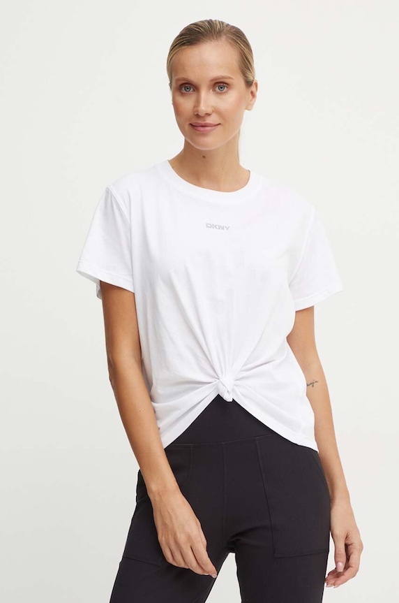 Dkny T-shirt in cotone semplice bianco DP4T9994
