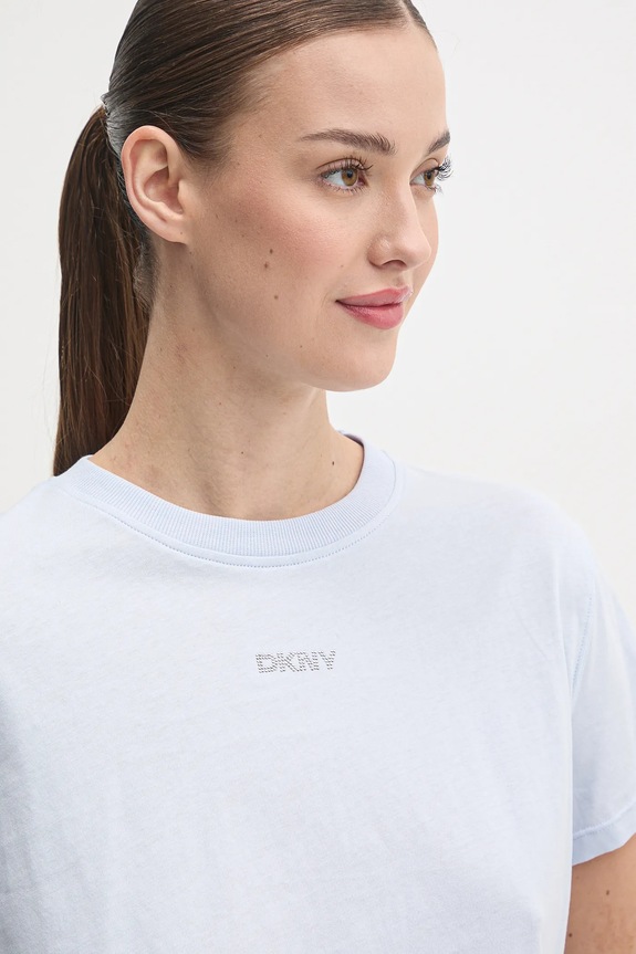 Pamučna majica Dkny plava DP4T9994