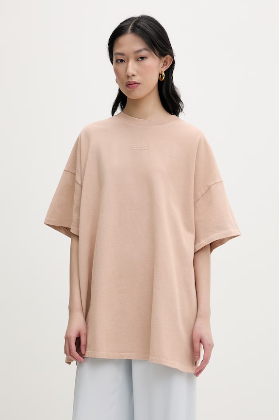 Gestuz tricou de damă din bumbac bej 10909249