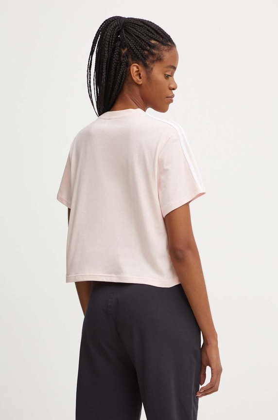 Ρούχα Βαμβακερό μπλουζάκι adidas Essentials IY4227 ροζ