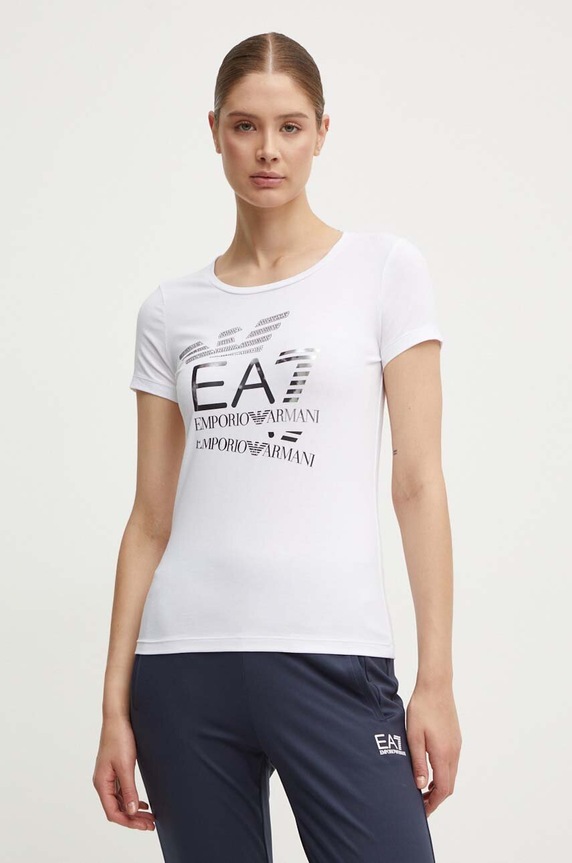 Tričko EA7 Emporio Armani potisk bílá TJQCZ.6DTT17.1100