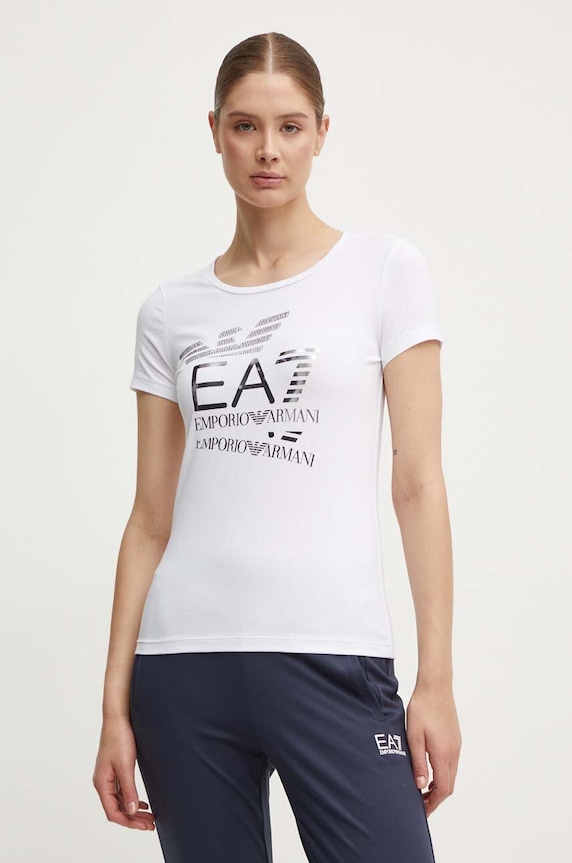 Tričko EA7 Emporio Armani potisk bílá TJQCZ.6DTT17.1100