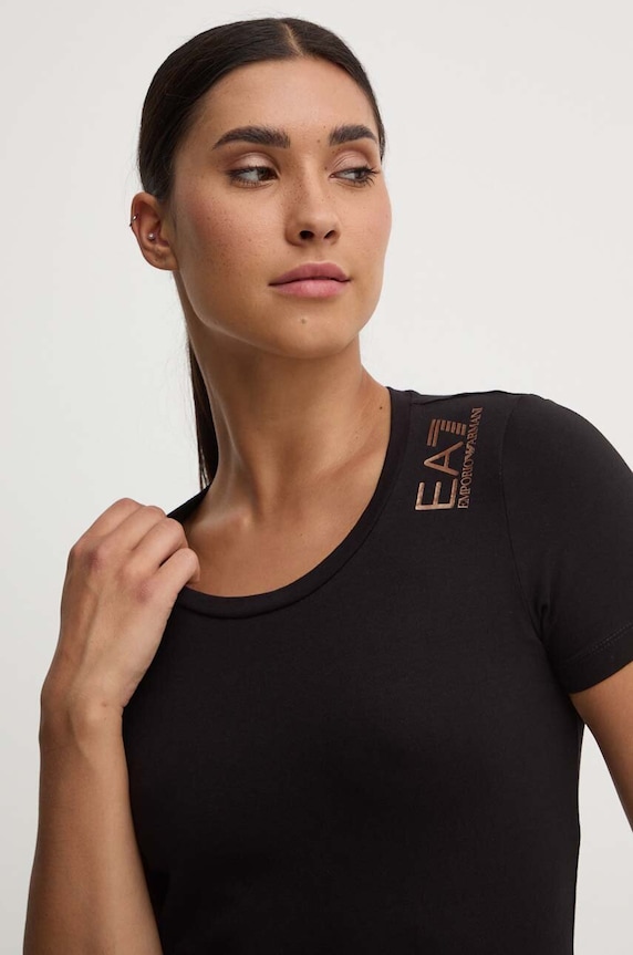 EA7 Emporio Armani t-shirt z elastanem czarny TJFKZ.8NTT50.0210