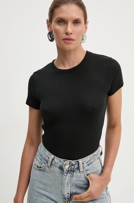 Μπλουζάκι Drykorn slim μαύρο 89871.520175