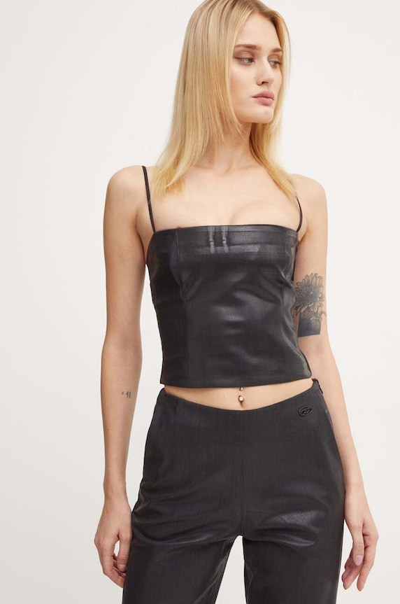 Top s prímesou vlny Diesel T-REASURE slim čierna A13989.0IPAA