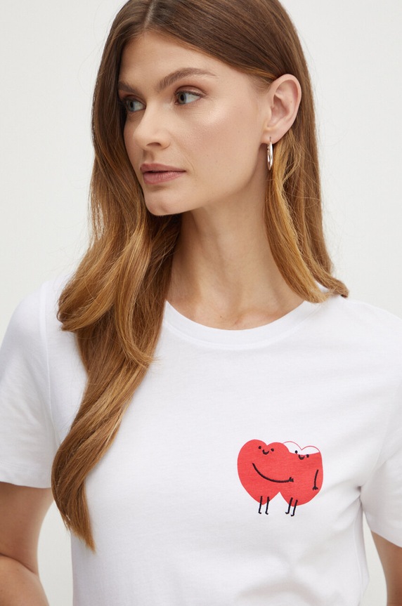 Marella t-shirt bawełniany biały 2423976044200