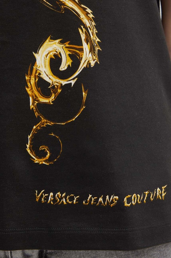 Versace Jeans Couture t-shirt bawełniany 77HAH6P3.JS424 czarny