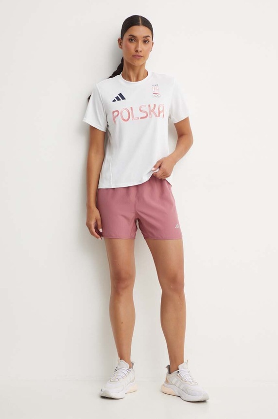 adidas Performance t-shirt treningowy HIIT Polska JF6701 biały AW24