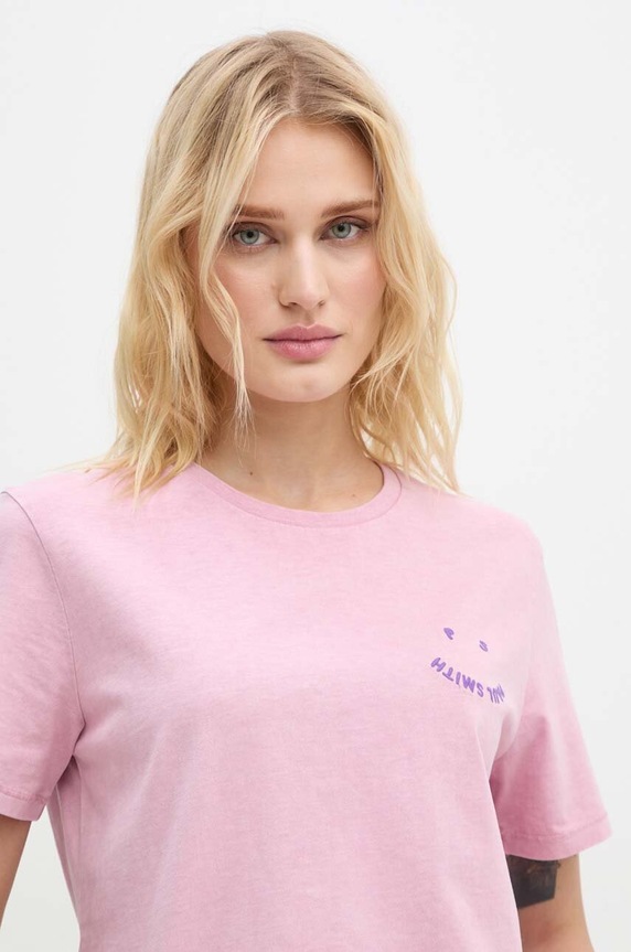 Bavlnené tričko PS Paul Smith nášivka ružová W2R.G799E.N21154