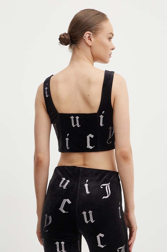 Ruházat Juicy Couture top CAIT AO DIAMANTE CORSET JCMCS224252.101 fekete