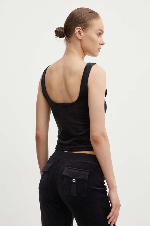 Odzież Juicy Couture top welurowy BROMLEY TOP JCWCT24301.101 czarny