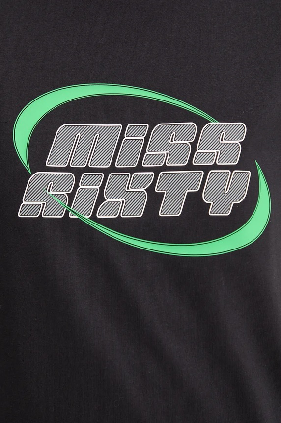 Miss Sixty t-shirt z domieszką jedwabiu 6L3SJ4870000 czarny