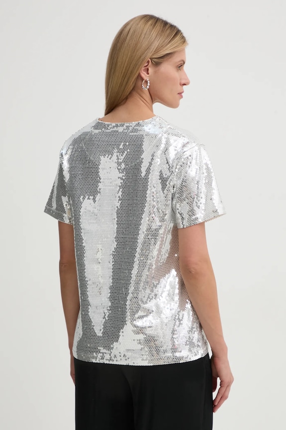 Îmbrăcăminte The Kooples tricou FTSC29036K argintiu