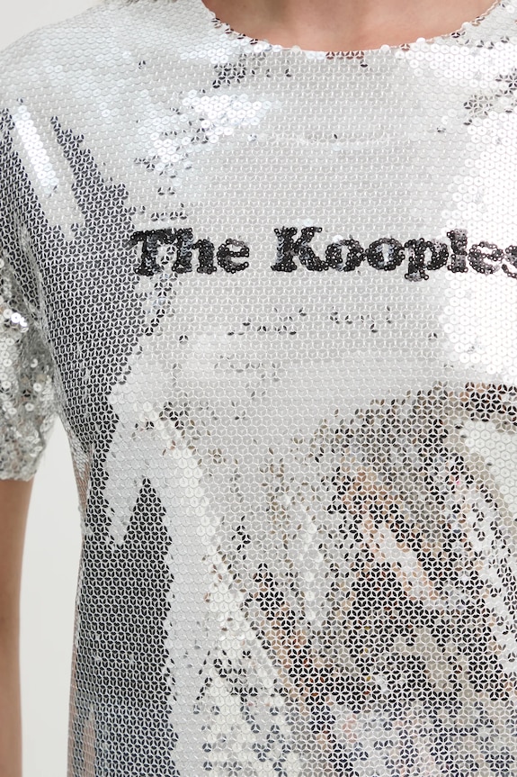 The Kooples tricou FTSC29036K argintiu