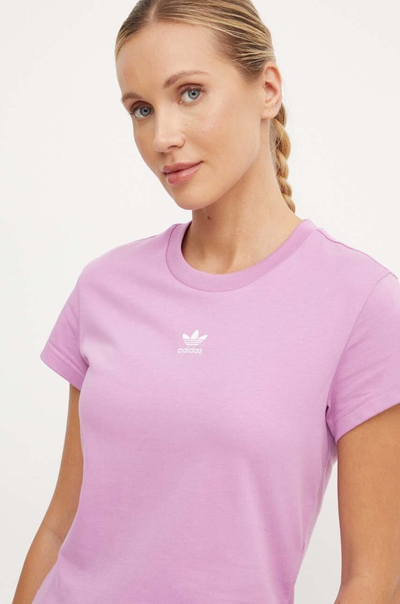 Bavlnené tričko adidas Originals jednofarebný ružová IY7337