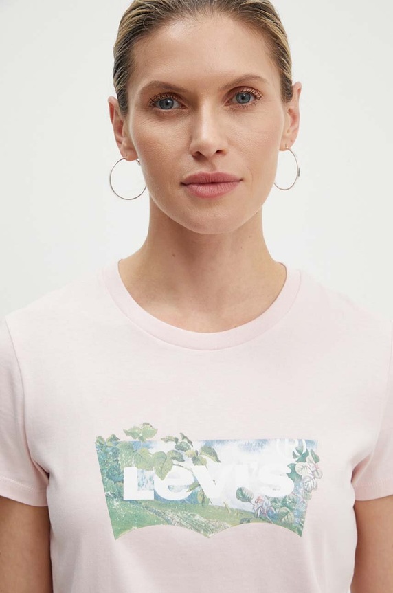 Pamučna majica Levi's roza 17369.2753