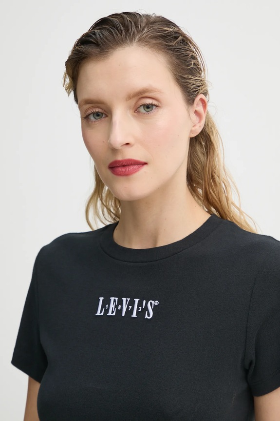 Bavlnené tričko Levi's čierna A8798