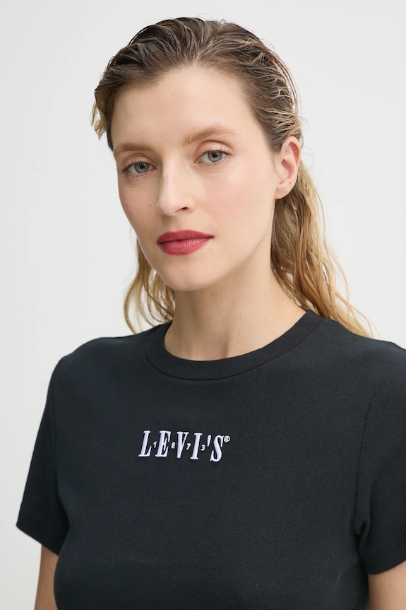 Bavlnené tričko Levi's čierna A8798