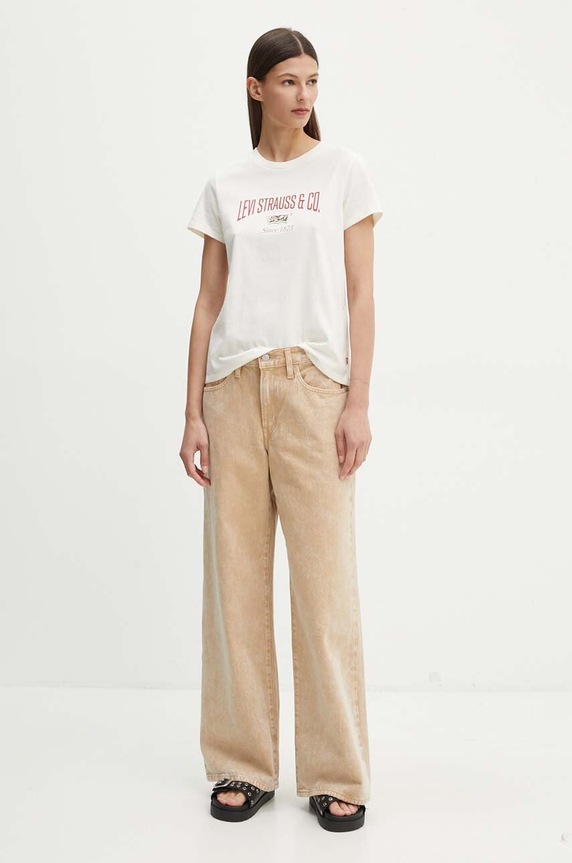 Levi's t-shirt bawełniany 17369.2805 beżowy AW24