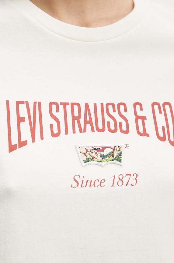 Levi's t-shirt bawełniany 17369.2805 beżowy