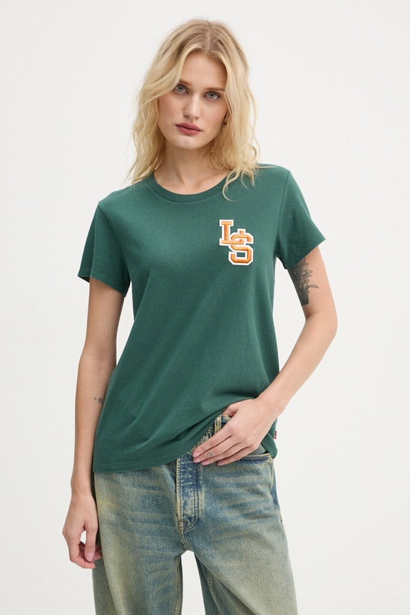 Levi's t-shirt bawełniany regular zielony 17369.2856
