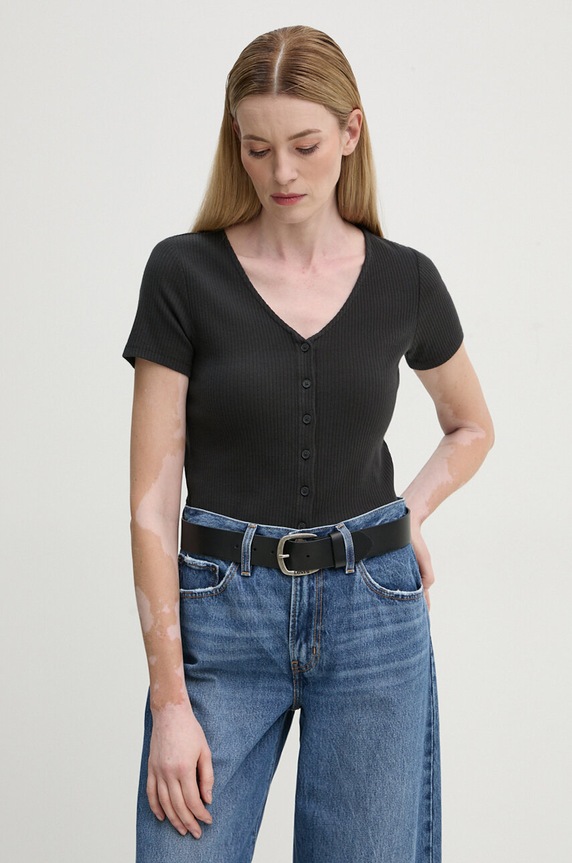 Levi's t-shirt elasztánnal fekete A8782