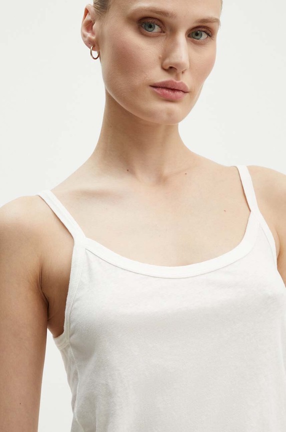 American Vintage top bawełniany beżowy GAMI01BH24