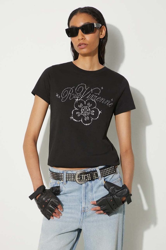 Kenzo cotton t-shirt Constellation Classic slim black FE62TS1444SO.99J