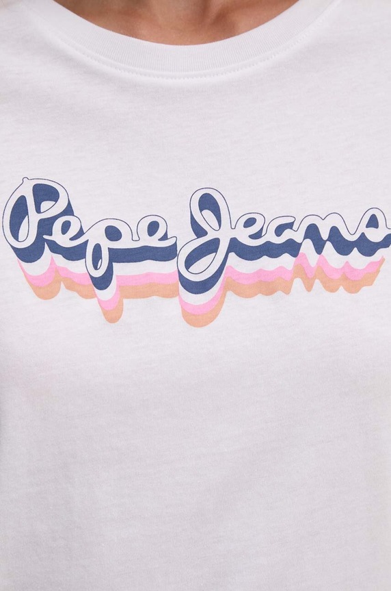 Pepe Jeans tricou din bumbac ENARA alb PL505879