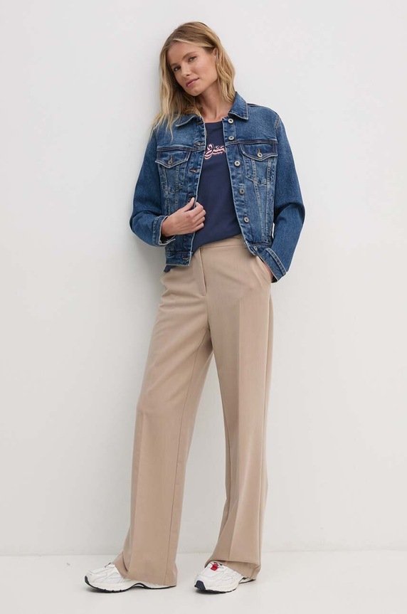 Bavlnené tričko Pepe Jeans ENARA PL505879 tmavomodrá AW24