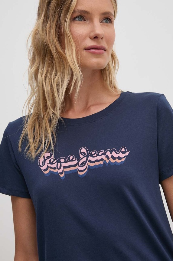 Bavlnené tričko Pepe Jeans ENARA tmavomodrá PL505879