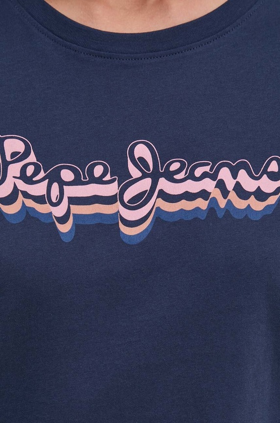 Bavlnené tričko Pepe Jeans ENARA PL505879 tmavomodrá