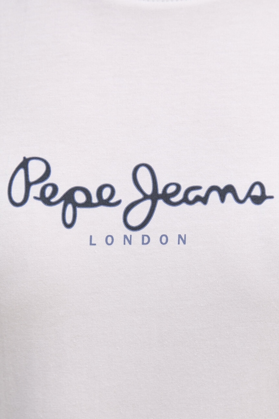 Βαμβακερό μπλουζάκι Pepe Jeans FIORE PL505951 λευκό