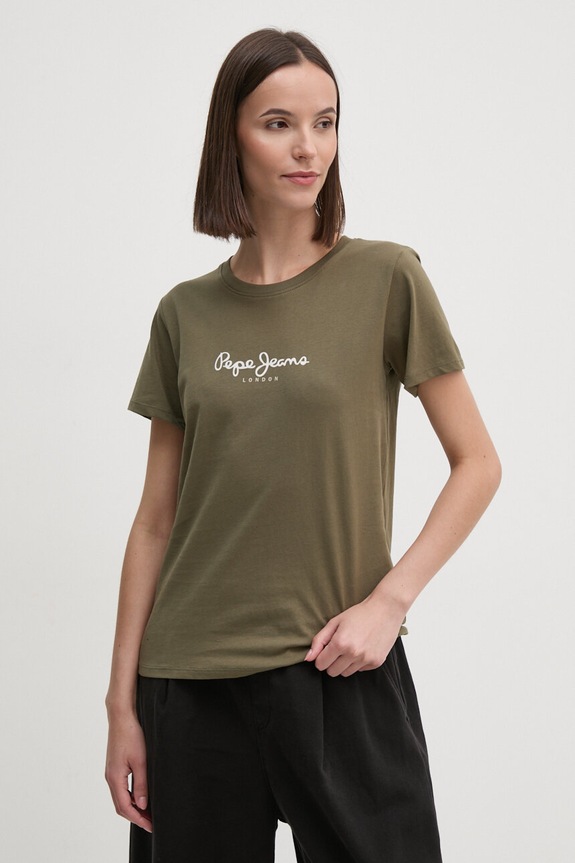 Pepe Jeans pamut póló FIORE pamut zöld PL505951