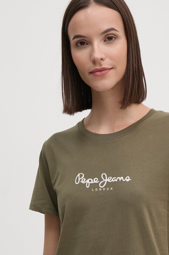 Pepe Jeans pamut póló FIORE zöld PL505951