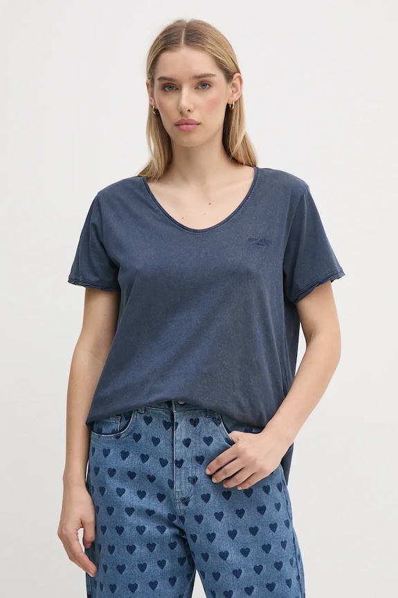 Pepe Jeans tricou FABIANA uni bleumarin PL505953