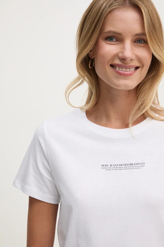 Pamučna majica Pepe Jeans GENEVIVE bijela PL505974