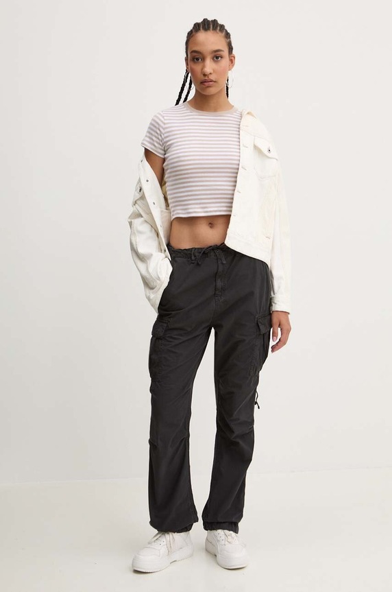 Bavlněné tričko Hollister Co. KI339.3692.104 bílá AW24