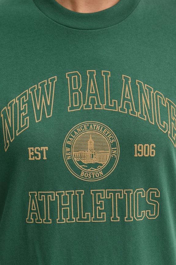 Bavlněné tričko New Balance WT43548NWG zelená
