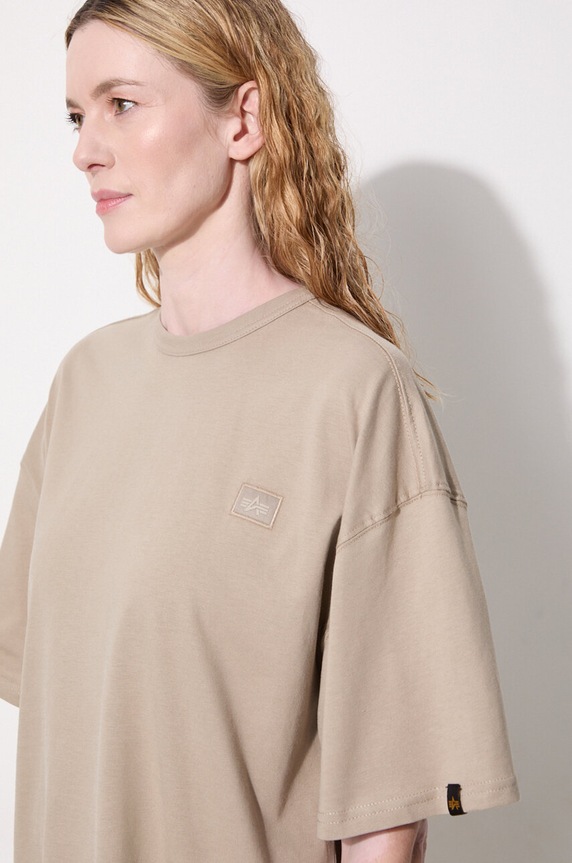 Alpha Industries t-shirt bawełniany Essentials RL 146061 beżowy