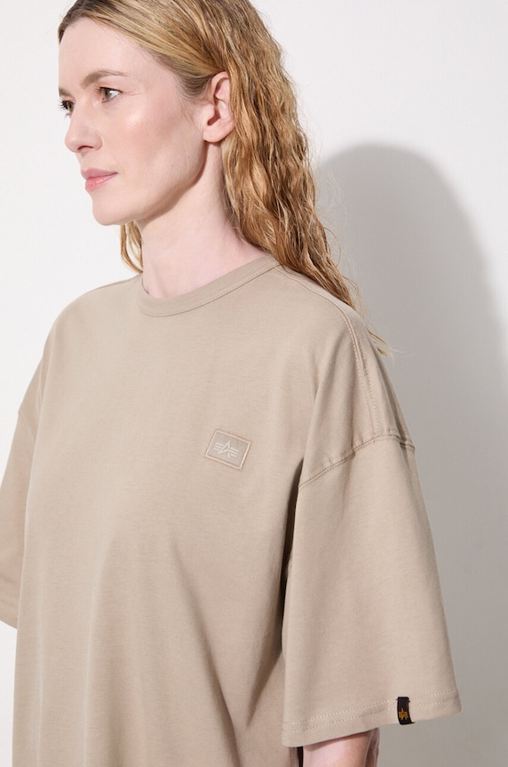 Alpha Industries t-shirt bawełniany Essentials RL 146061 beżowy