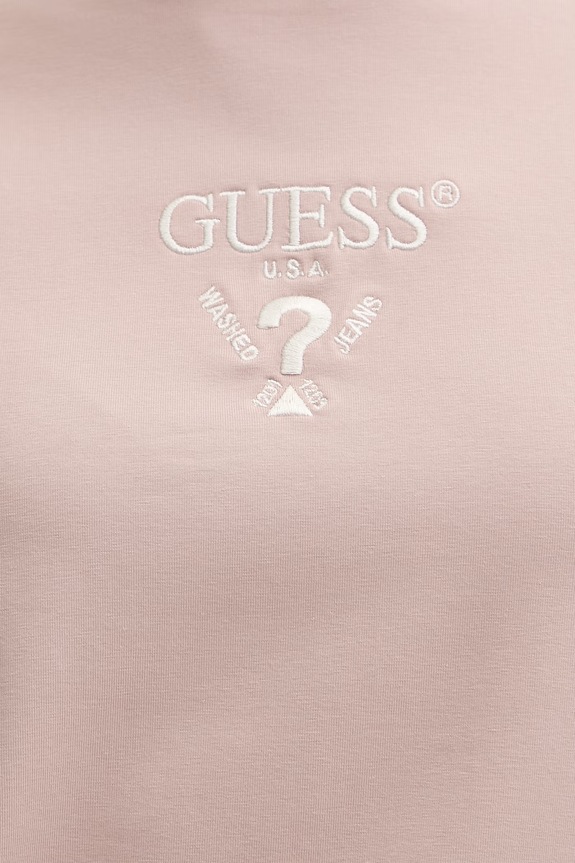 Guess T-shirt damski bawełniany z elastanem COLETTE V4YI21.KCDH1 różowy